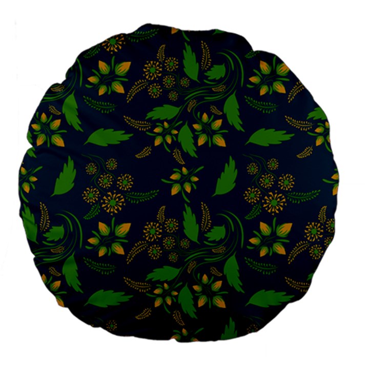 Folk floral art pattern. Flowers abstract surface design. Seamless pattern Large 18  Premium Flano Round Cushions