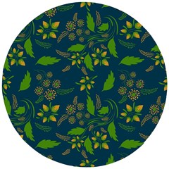 Folk Floral Art Pattern  Flowers Abstract Surface Design  Seamless Pattern Wooden Puzzle Round by Eskimos