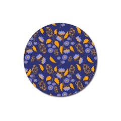 Folk Floral Art Pattern  Flowers Abstract Surface Design  Seamless Pattern Magnet 3  (round) by Eskimos