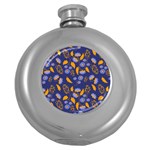 Folk floral art pattern. Flowers abstract surface design. Seamless pattern Round Hip Flask (5 oz) Front