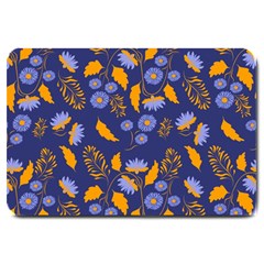 Folk Floral Art Pattern  Flowers Abstract Surface Design  Seamless Pattern Large Doormat  by Eskimos