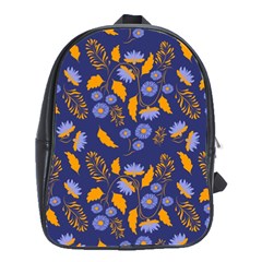 Folk Floral Art Pattern  Flowers Abstract Surface Design  Seamless Pattern School Bag (large) by Eskimos