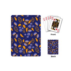 Folk Floral Art Pattern  Flowers Abstract Surface Design  Seamless Pattern Playing Cards Single Design (mini) by Eskimos