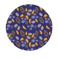 Folk Floral Art Pattern  Flowers Abstract Surface Design  Seamless Pattern Mini Round Pill Box by Eskimos