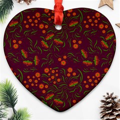 Folk Floral Art Pattern  Flowers Abstract Surface Design  Seamless Pattern Ornament (heart) by Eskimos