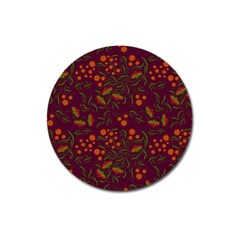 Folk Floral Art Pattern  Flowers Abstract Surface Design  Seamless Pattern Magnet 3  (round) by Eskimos