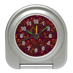 Folk Floral Art Pattern  Flowers Abstract Surface Design  Seamless Pattern Travel Alarm Clock by Eskimos