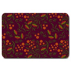 Folk Floral Art Pattern  Flowers Abstract Surface Design  Seamless Pattern Large Doormat  by Eskimos