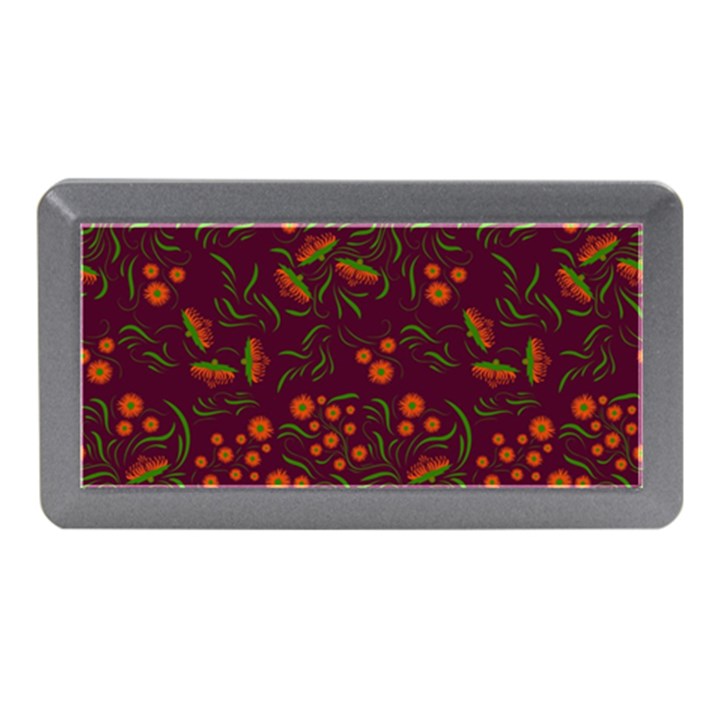 Folk floral art pattern. Flowers abstract surface design. Seamless pattern Memory Card Reader (Mini)