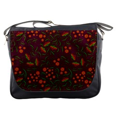 Folk Floral Art Pattern  Flowers Abstract Surface Design  Seamless Pattern Messenger Bag by Eskimos