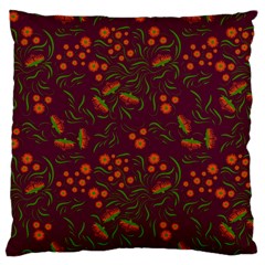 Folk Floral Art Pattern  Flowers Abstract Surface Design  Seamless Pattern Standard Flano Cushion Case (one Side) by Eskimos