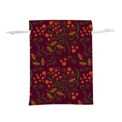 Folk Floral Art Pattern  Flowers Abstract Surface Design  Seamless Pattern Lightweight Drawstring Pouch (l) by Eskimos