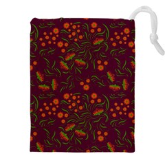 Folk Floral Art Pattern  Flowers Abstract Surface Design  Seamless Pattern Drawstring Pouch (5xl) by Eskimos