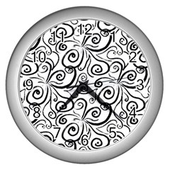 Squiggles Wall Clock (silver) by SychEva