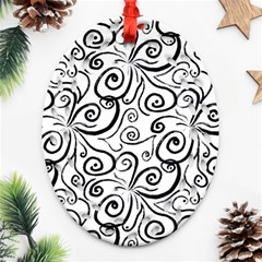 Squiggles Oval Filigree Ornament (two Sides) by SychEva