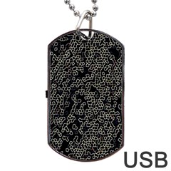 Neon Geometric Pattern Design Dog Tag USB Flash (Two Sides)