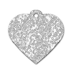 Neon Geometric Pattern Design 2 Dog Tag Heart (one Side) by dflcprintsclothing