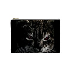 Creepy Kitten Portrait Photo Illustration Cosmetic Bag (medium) by dflcprintsclothing