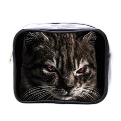 Creepy Kitten Portrait Photo Illustration Mini Toiletries Bag (one Side)