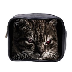 Creepy Kitten Portrait Photo Illustration Mini Toiletries Bag (two Sides) by dflcprintsclothing