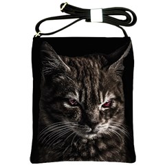 Creepy Kitten Portrait Photo Illustration Shoulder Sling Bag by dflcprintsclothing