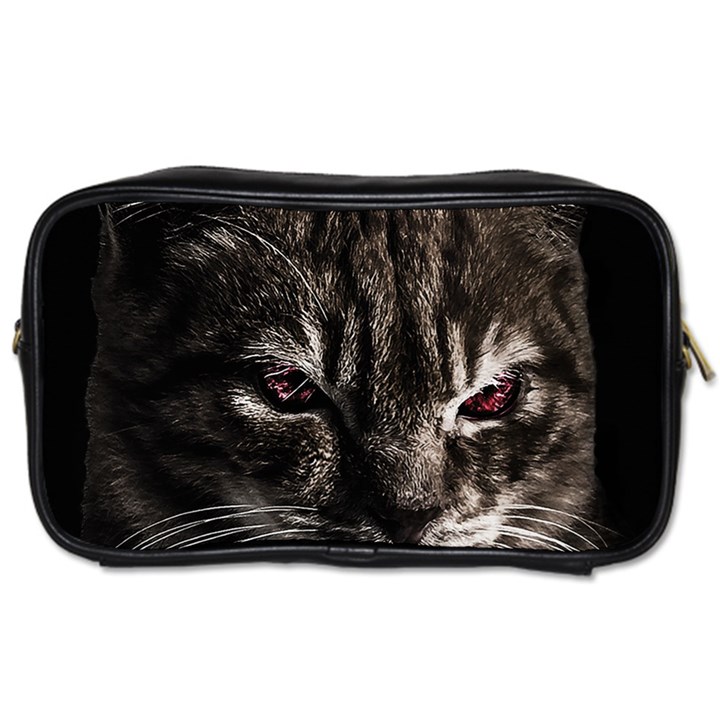 Creepy Kitten Portrait Photo Illustration Toiletries Bag (Two Sides)