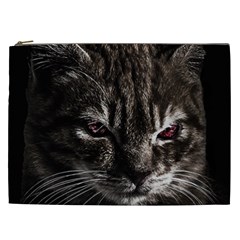 Creepy Kitten Portrait Photo Illustration Cosmetic Bag (xxl) by dflcprintsclothing