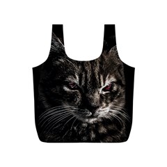 Creepy Kitten Portrait Photo Illustration Full Print Recycle Bag (s) by dflcprintsclothing