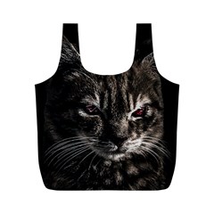 Creepy Kitten Portrait Photo Illustration Full Print Recycle Bag (m) by dflcprintsclothing