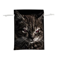 Creepy Kitten Portrait Photo Illustration Lightweight Drawstring Pouch (s) by dflcprintsclothing