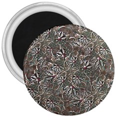 Modern Floral Collage Pattern Design 3  Magnets