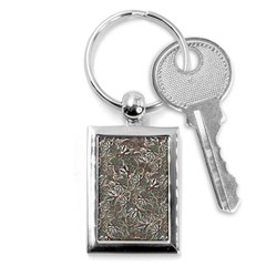 Modern Floral Collage Pattern Design Key Chain (rectangle)