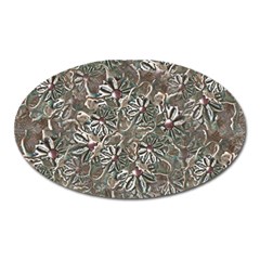 Modern Floral Collage Pattern Design Oval Magnet by dflcprintsclothing