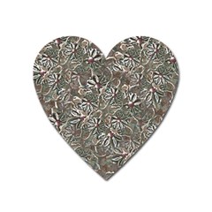 Modern Floral Collage Pattern Design Heart Magnet by dflcprintsclothing