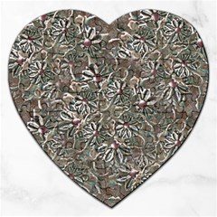 Modern Floral Collage Pattern Design Jigsaw Puzzle (heart) by dflcprintsclothing