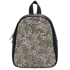 Modern Floral Collage Pattern Design School Bag (small)