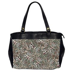 Modern Floral Collage Pattern Design Oversize Office Handbag (2 Sides)