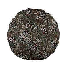 Modern Floral Collage Pattern Design Standard 15  Premium Round Cushions