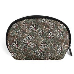 Modern Floral Collage Pattern Design Accessory Pouch (large)