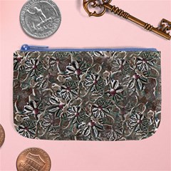 Modern Floral Collage Pattern Design Large Coin Purse