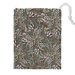 Modern Floral Collage Pattern Design Drawstring Pouch (4xl) by dflcprintsclothing