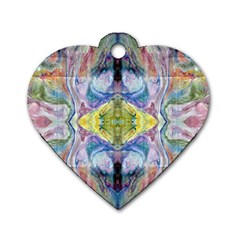 Painted Pebbles I Repeats Dog Tag Heart (one Side) by kaleidomarblingart