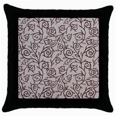 Curly Lines Throw Pillow Case (black) by SychEva