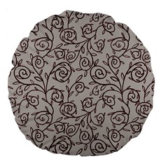 Curly Lines Large 18  Premium Flano Round Cushions by SychEva