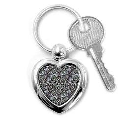 Intricate Textured Ornate Pattern Design Key Chain (heart)