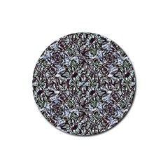 Intricate Textured Ornate Pattern Design Rubber Coaster (round)  by dflcprintsclothing