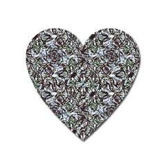 Intricate Textured Ornate Pattern Design Heart Magnet by dflcprintsclothing