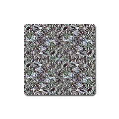 Intricate Textured Ornate Pattern Design Square Magnet