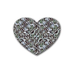 Intricate Textured Ornate Pattern Design Heart Coaster (4 Pack)  by dflcprintsclothing