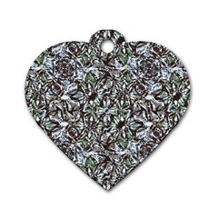 Intricate Textured Ornate Pattern Design Dog Tag Heart (one Side)